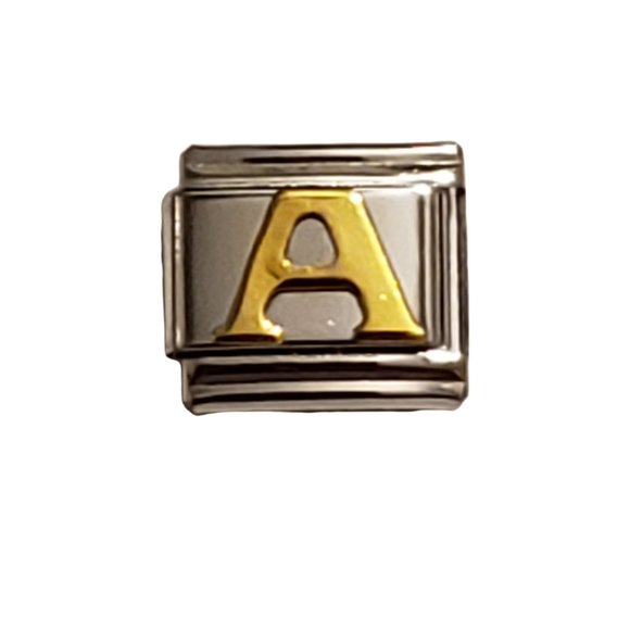 Italian Charm Bracelet Alphabet Letter Link - LETTER "A" - Picture 1 of 1